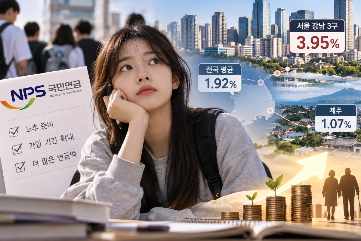 청년 국민연금 지원 시작… 강남 임의가입률은 3배 높아 지역별 격차 뚜렷